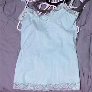 No Boundaries Green Lace Fitted Camisole Sleeveless Top